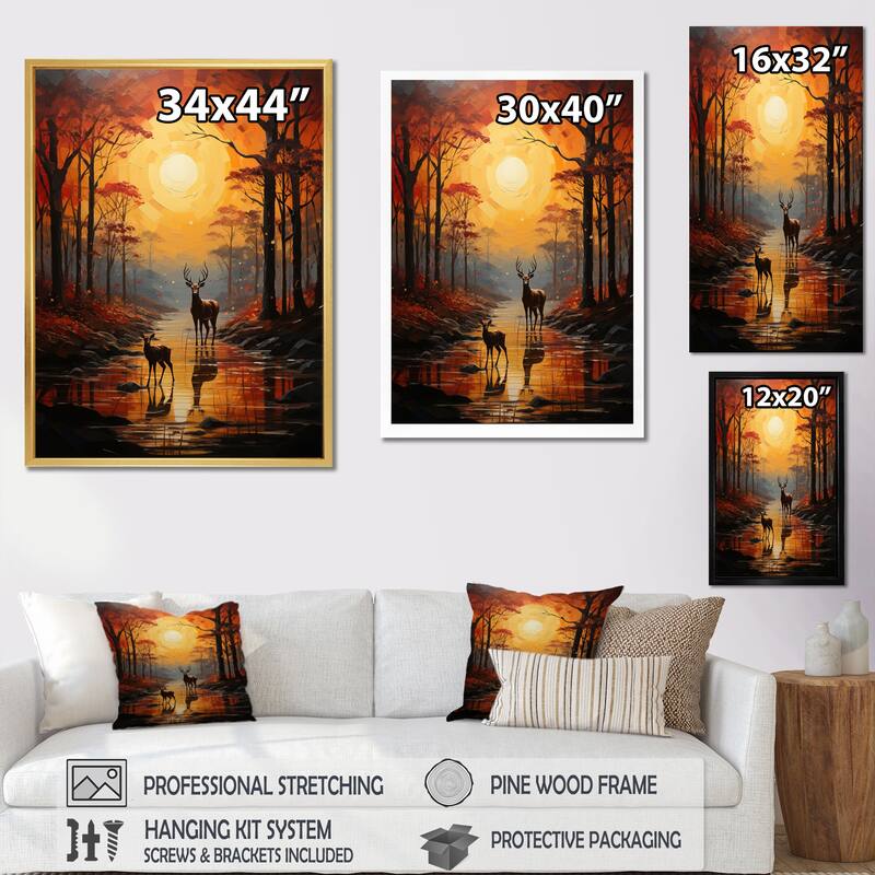 Designart "African Savannah Symphony III" African Art Framed Canvas